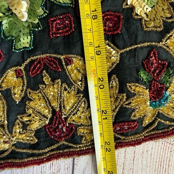 Adrianna Papell Holiday Vintage Sequined Silk Blazer Large - Picture 7 of 7